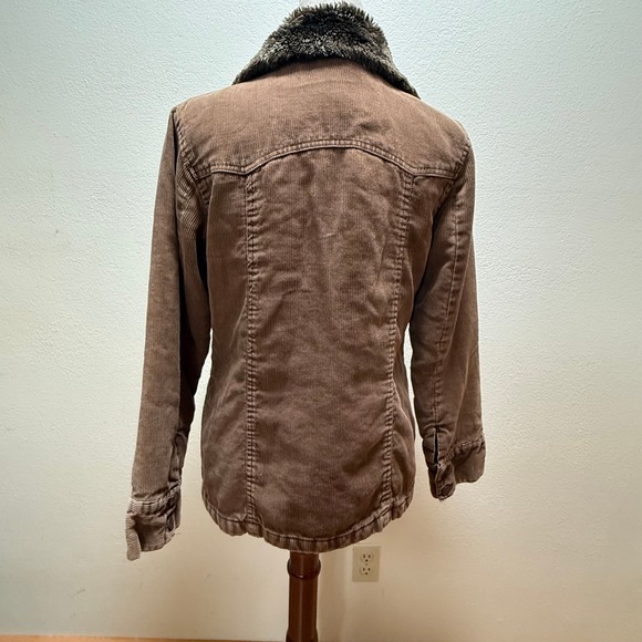Y2K 90s Penny Lane Faux Fur 70s Style Boho Chic Corduroy Coat Jacket Women Small - Picture 5 of 11